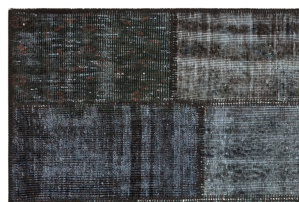 Gray Over Dyed Patchwork Unique Rug 3'12'' x 5'11'' ft 121 x 181 cm