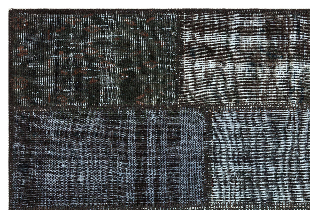 Gray Over Dyed Patchwork Unique Rug 3&#39;12&#39;&#39; x 5&#39;11&#39;&#39; ft 121 x 181 cm