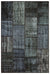 Gray Over Dyed Patchwork Unique Rug 3'12'' x 5'11'' ft 121 x 181 cm