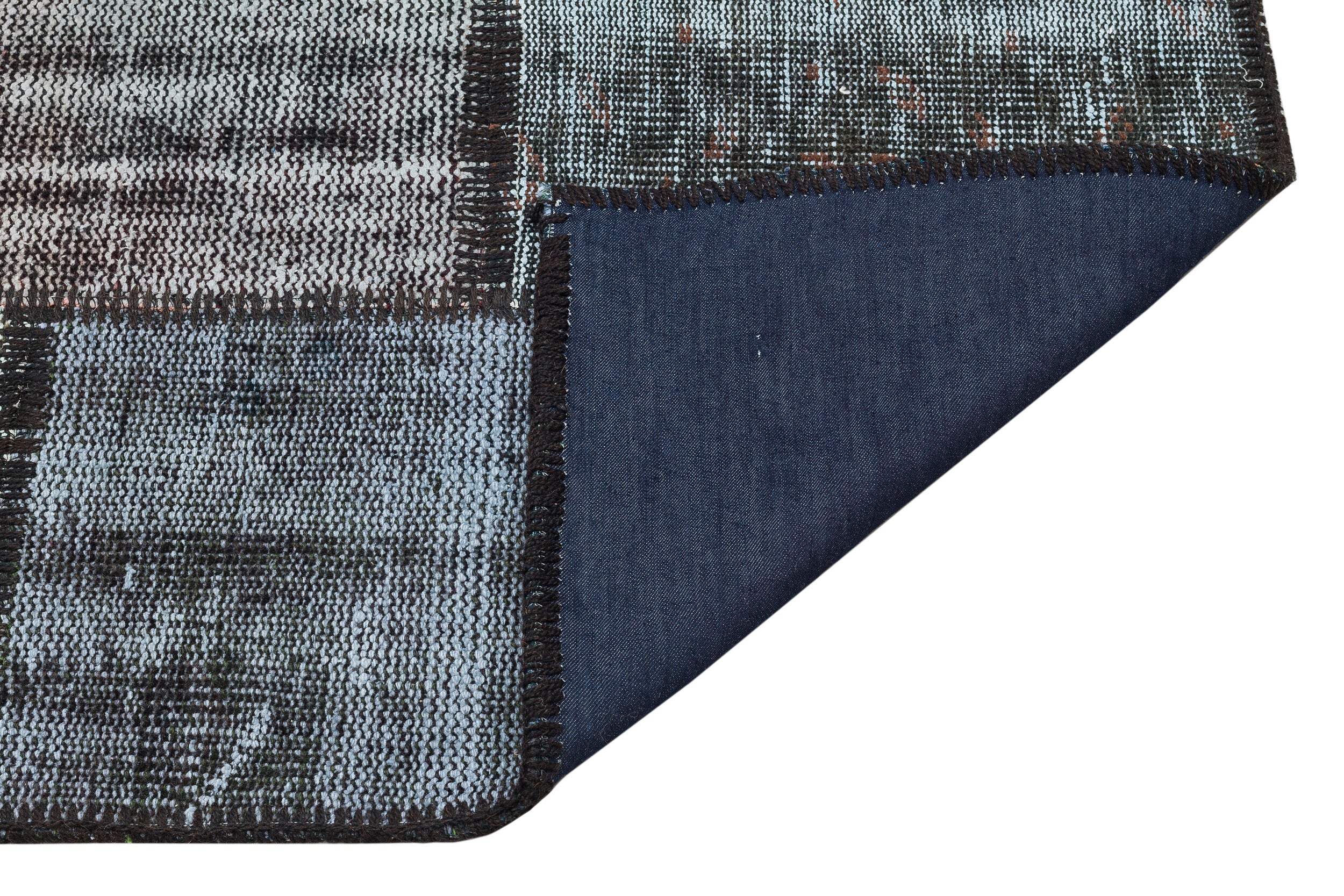 Gray Over Dyed Patchwork Unique Rug 4'0'' x 5'10'' ft 122 x 179 cm