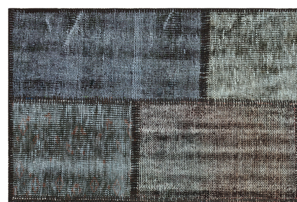 Gray Over Dyed Patchwork Unique Rug 4'0'' x 5'10'' ft 122 x 179 cm
