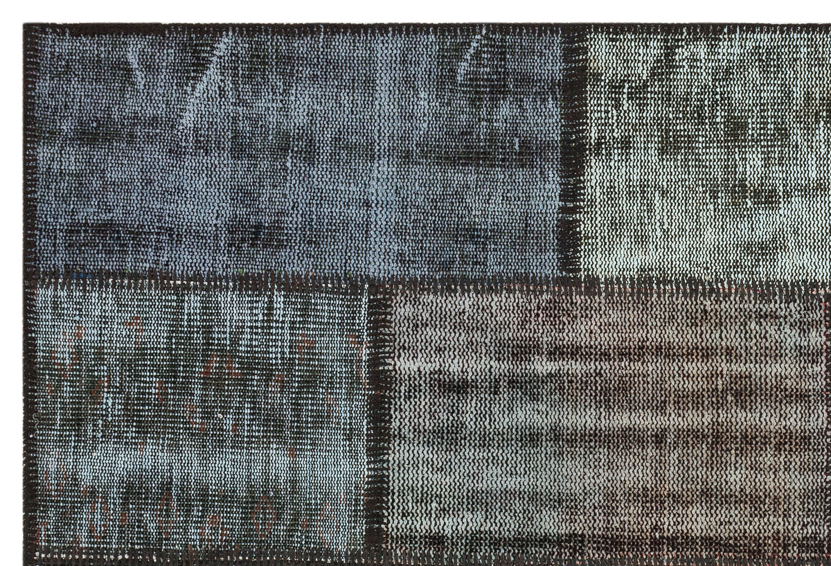 Gray Over Dyed Patchwork Unique Rug 4&#39;0&#39;&#39; x 5&#39;10&#39;&#39; ft 122 x 179 cm