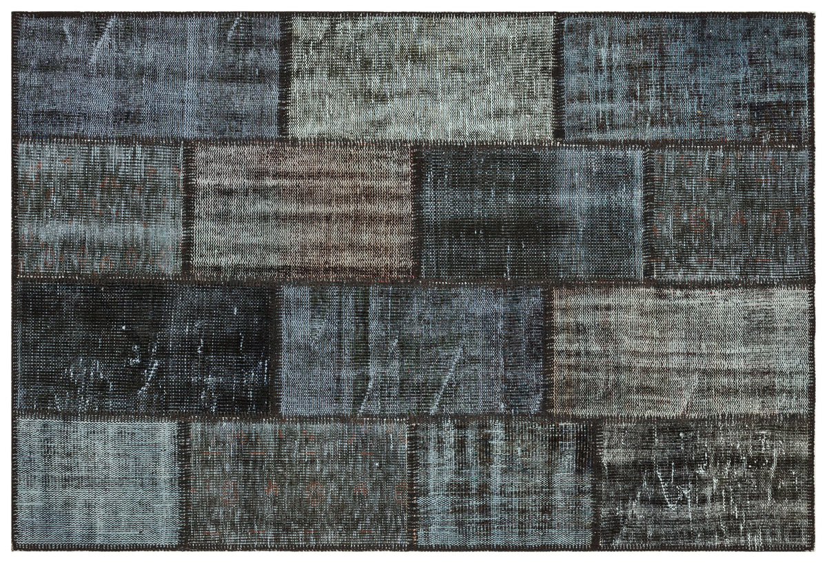 Gray Over Dyed Patchwork Unique Rug 4&#39;0&#39;&#39; x 5&#39;10&#39;&#39; ft 122 x 179 cm