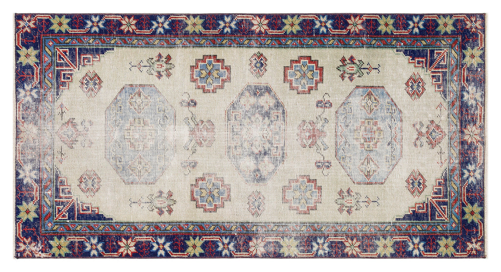 Natural Anatolium Turkish Vintage Rug 2'10'' x 5'6'' ft 87 x 168 cm