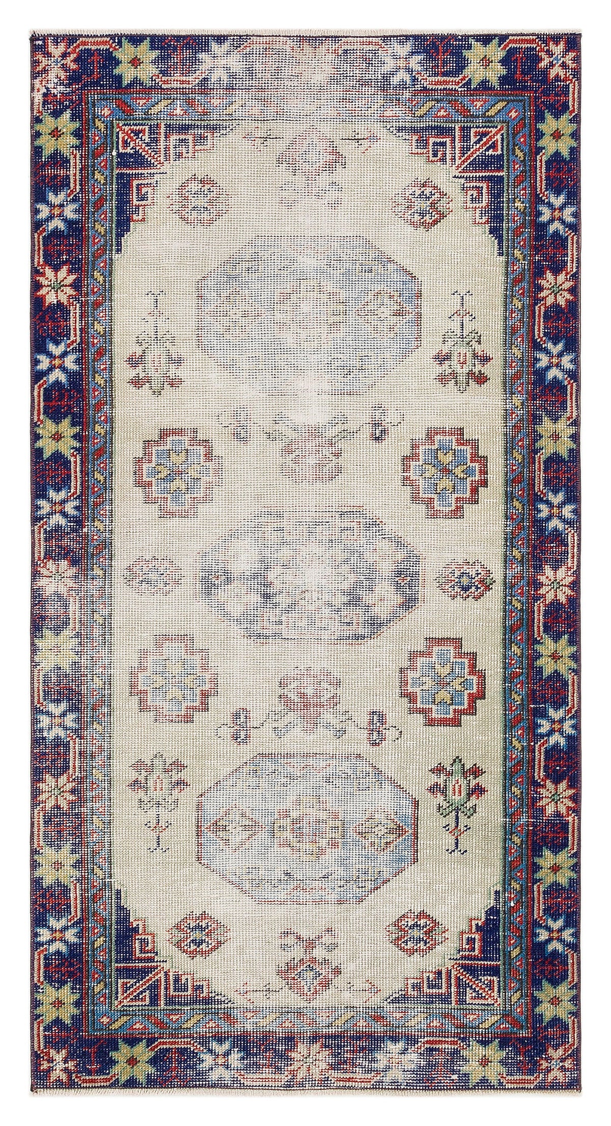 Natural Anatolium Turkish Vintage Rug 2&#39;10&#39;&#39; x 5&#39;6&#39;&#39; ft 87 x 168 cm