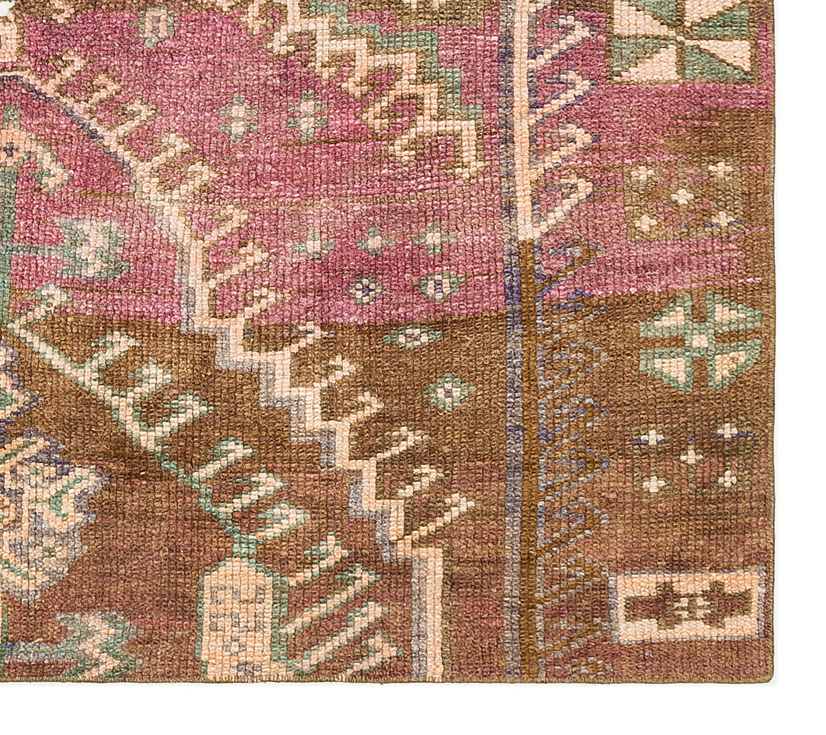 Natural Anatolium Turkish Vintage Rug 4&#39;2&#39;&#39; x 4&#39;8&#39;&#39; ft 128 x 143 cm