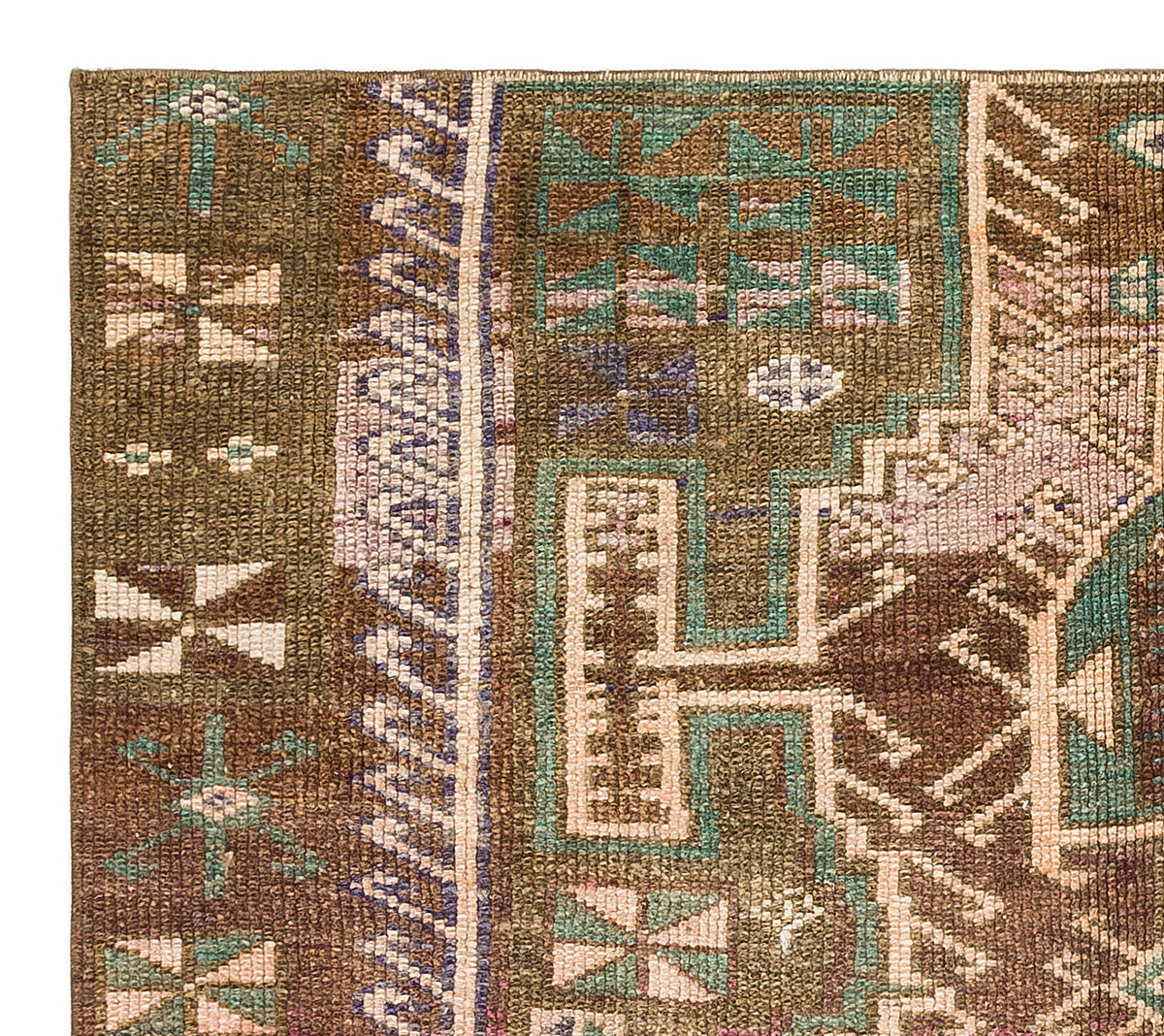 Natural Anatolium Turkish Vintage Rug 4&#39;2&#39;&#39; x 4&#39;8&#39;&#39; ft 128 x 143 cm