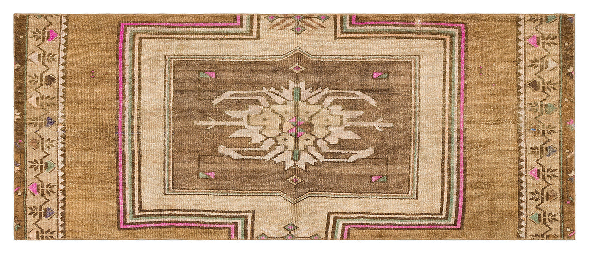 Natural Anatolium Turkish Vintage Runner 2&#39;7&#39;&#39; x 6&#39;3&#39;&#39; ft 78 x 191 cm