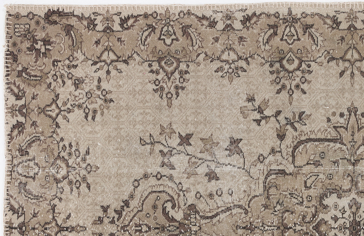 Beige Over Dyed Vintage Rug 5&#39;9&#39;&#39; x 8&#39;10&#39;&#39; ft 175 x 270 cm