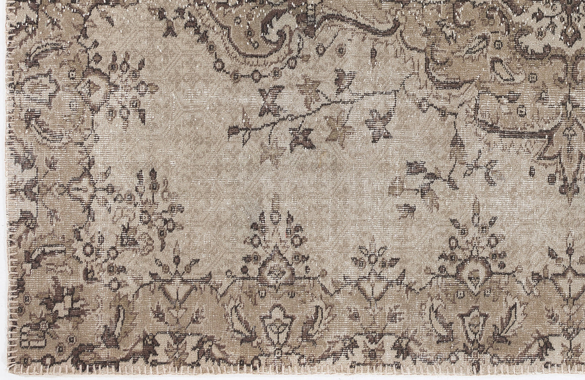 Beige Over Dyed Vintage Rug 5&#39;9&#39;&#39; x 8&#39;10&#39;&#39; ft 175 x 270 cm