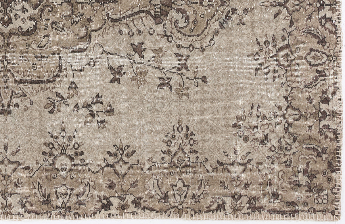 Beige Over Dyed Vintage Rug 5&#39;9&#39;&#39; x 8&#39;10&#39;&#39; ft 175 x 270 cm