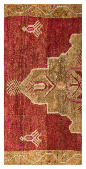 Natural Anatolium Turkish Vintage Rug 3'2'' x 6'6'' ft 96 x 197 cm