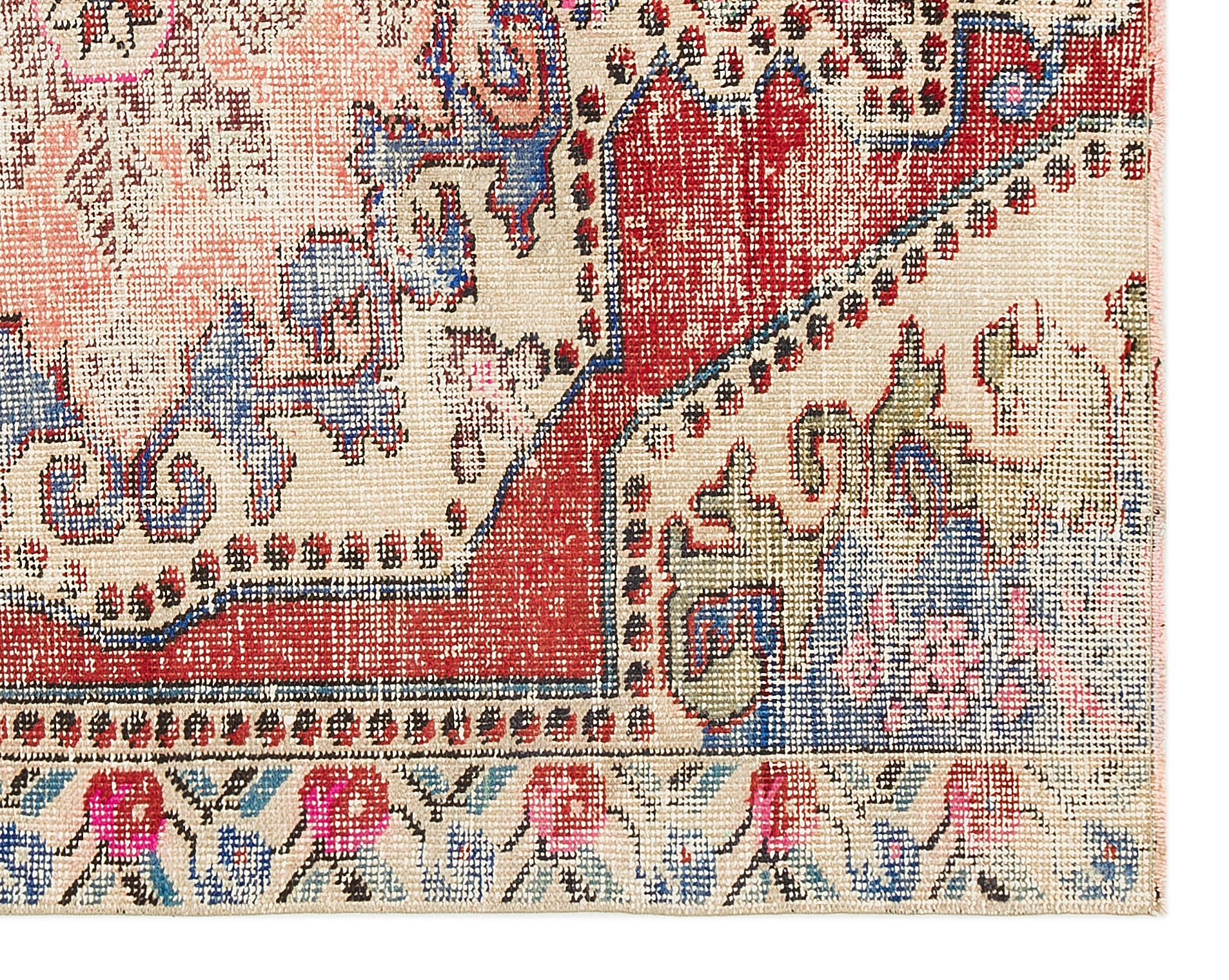 Natural Anatolium Turkish Vintage Rug 4'5'' x 5'7'' ft 134 x 170 cm