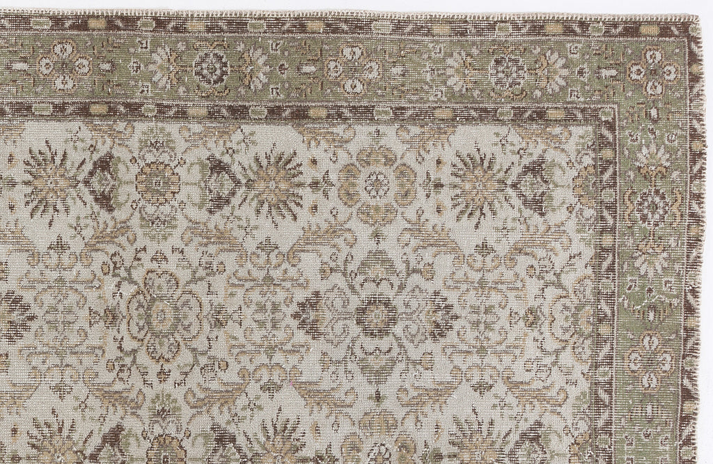Beige Over Dyed Vintage Rug 5'9'' x 9'9'' ft 175 x 297 cm