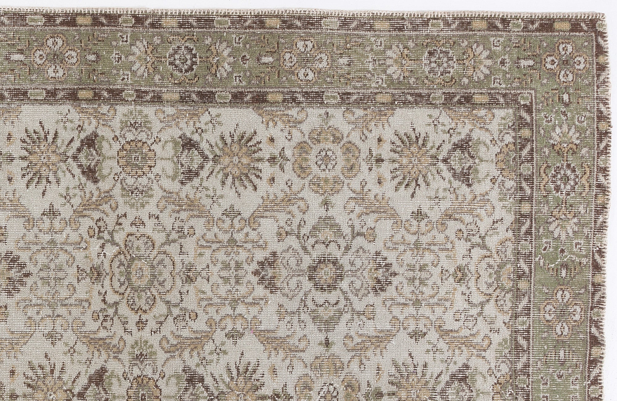 Beige Over Dyed Vintage Rug 5'9'' x 9'9'' ft 175 x 297 cm