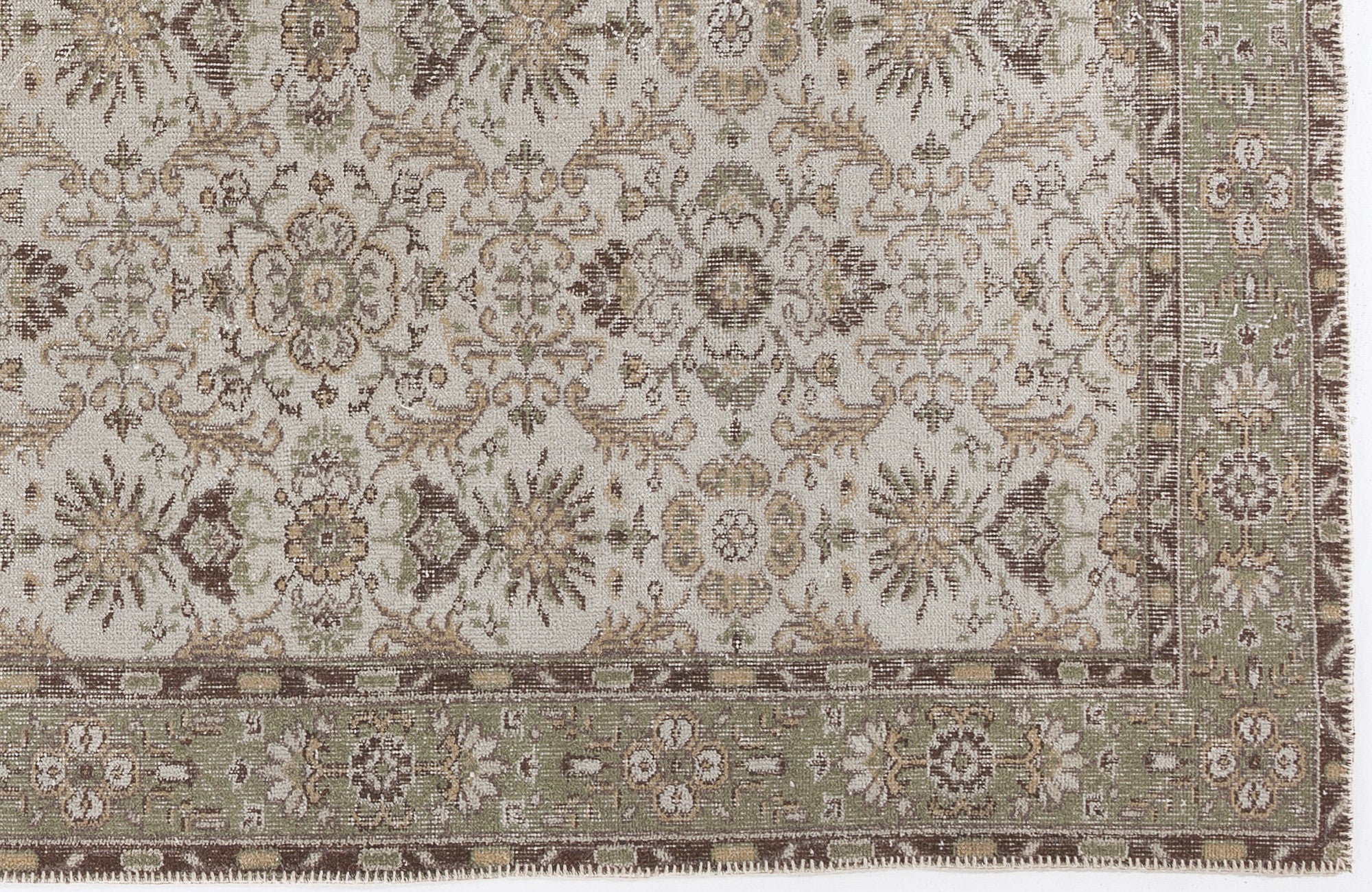 Beige Over Dyed Vintage Rug 5'9'' x 9'9'' ft 175 x 297 cm