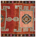 Natural Anatolium Turkish Vintage Rug 4'4'' x 4'1'' ft 131 x 125 cm