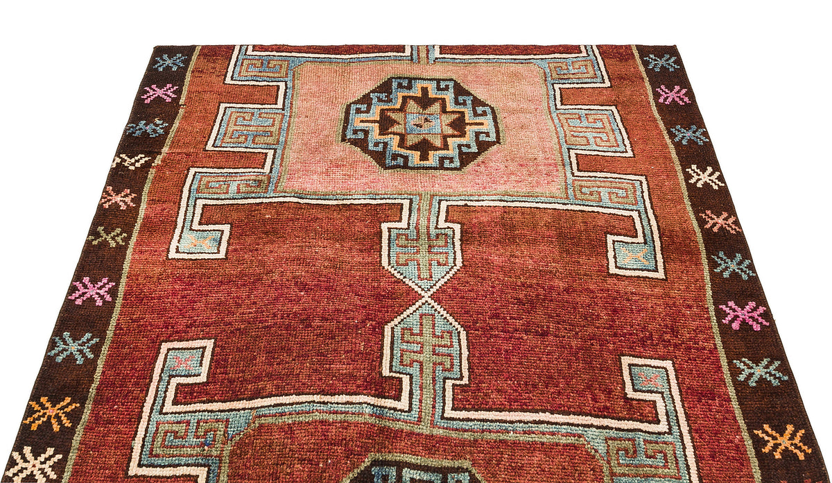 Natural Anatolium Turkish Vintage Rug 4&#39;4&#39;&#39; x 4&#39;1&#39;&#39; ft 131 x 125 cm