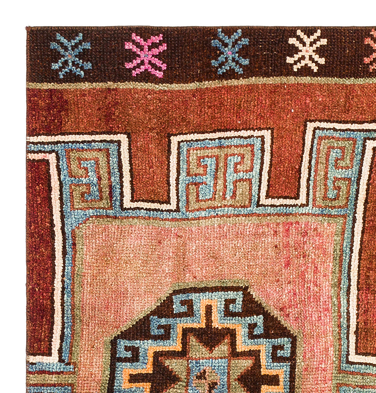 Natural Anatolium Turkish Vintage Rug 4&#39;4&#39;&#39; x 4&#39;1&#39;&#39; ft 131 x 125 cm