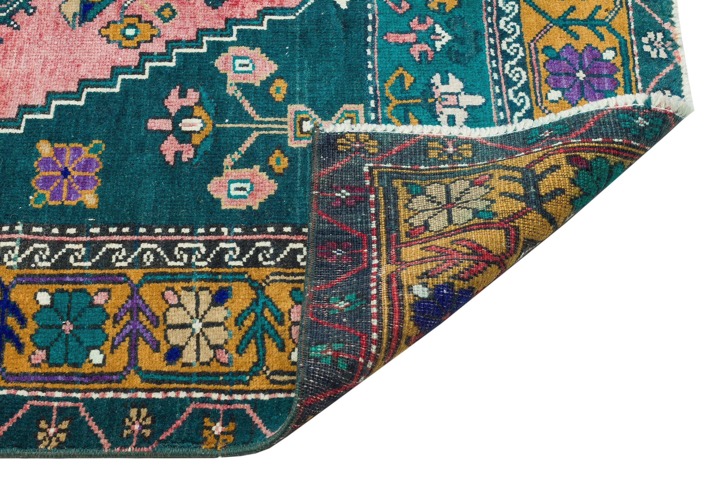 Natural Anatolium Turkish Vintage Rug 3'5'' x 6'7'' ft 105 x 201 cm