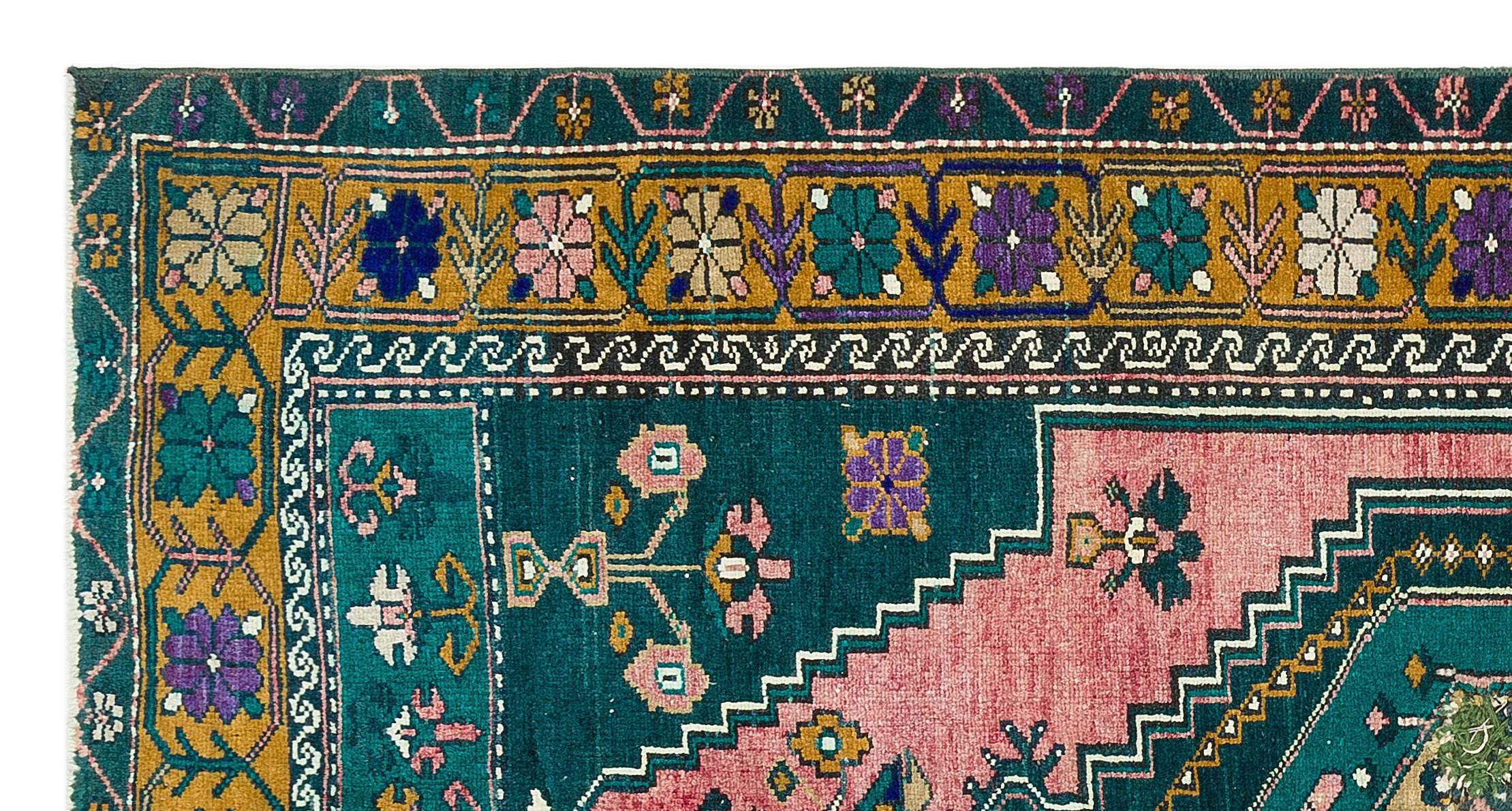 Natural Anatolium Turkish Vintage Rug 3'5'' x 6'7'' ft 105 x 201 cm