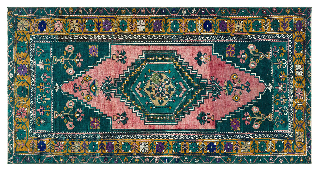 Natural Anatolium Turkish Vintage Rug 3'5'' x 6'7'' ft 105 x 201 cm