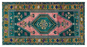 Natural Anatolium Turkish Vintage Rug 3'5'' x 6'7'' ft 105 x 201 cm