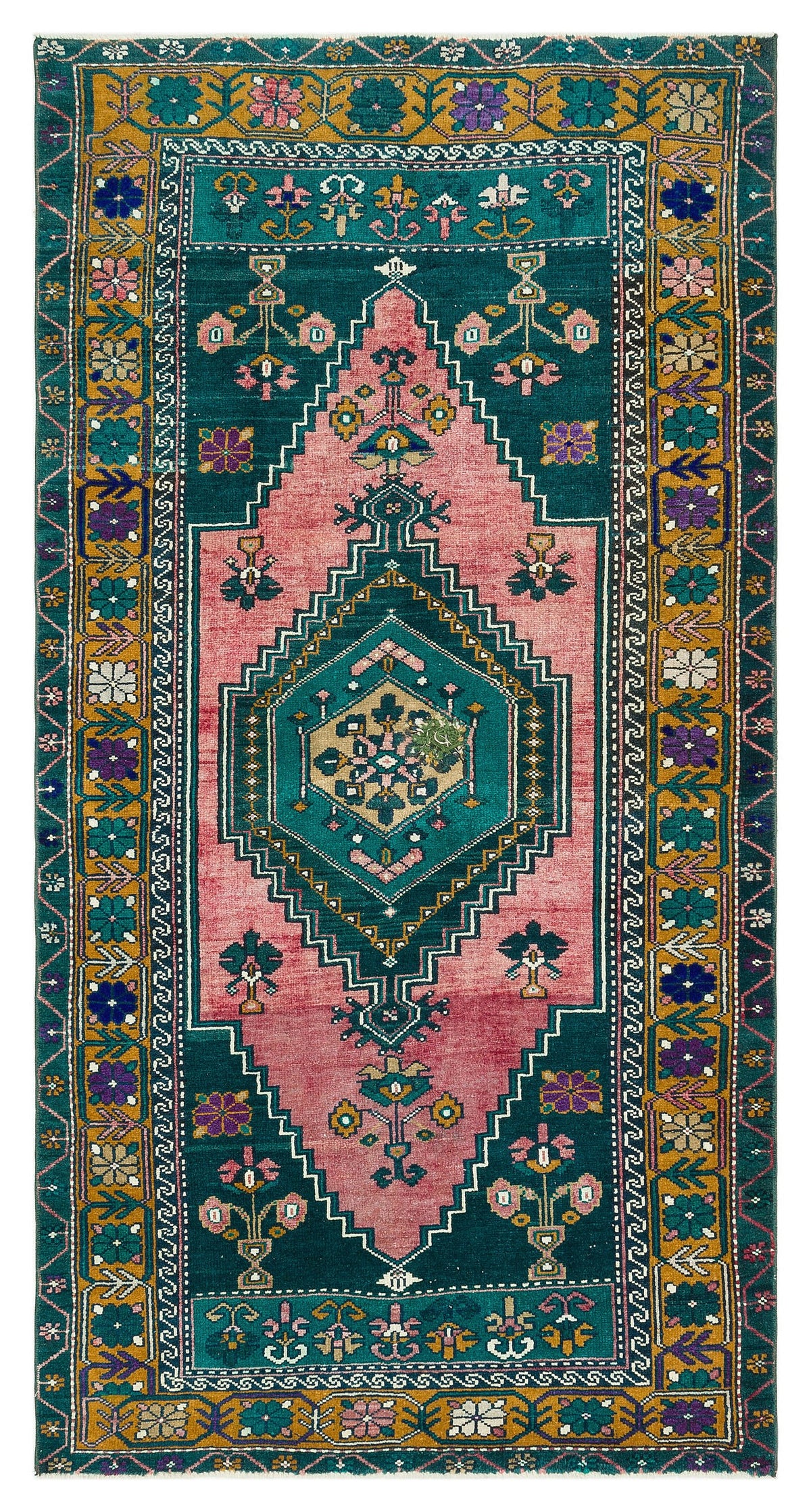 Natural Anatolium Turkish Vintage Rug 3&#39;5&#39;&#39; x 6&#39;7&#39;&#39; ft 105 x 201 cm