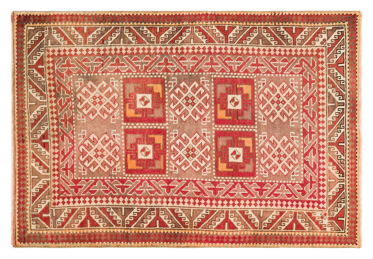 Natural Anatolium Turkish Vintage Rug 3&#39;2&#39;&#39; x 4&#39;9&#39;&#39; ft 97 x 144 cm