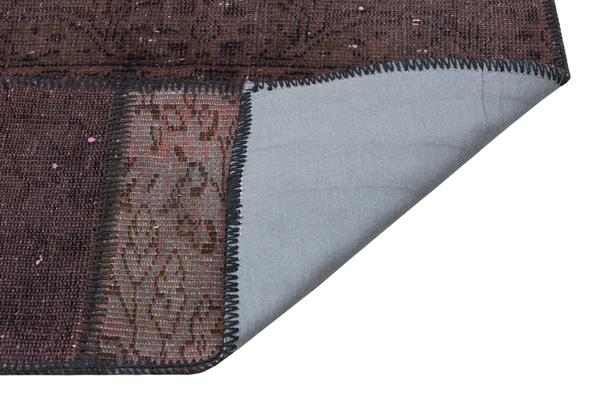 Brown Over Dyed Patchwork Unique Rug 5&#39;3&#39;&#39; x 7&#39;7&#39;&#39; ft 161 x 230 cm