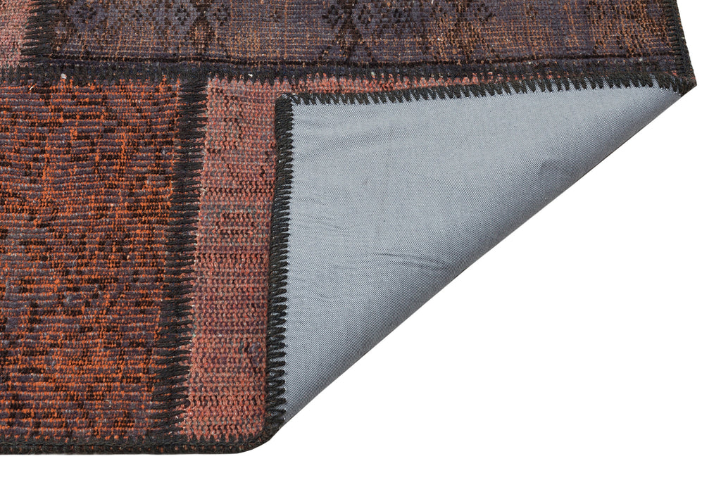 Brown Over Dyed Patchwork Unique Rug 5'4'' x 7'8'' ft 162 x 233 cm