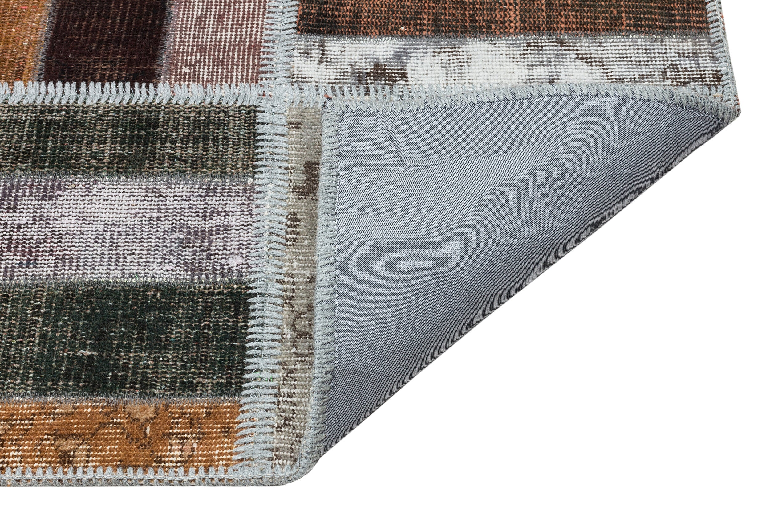 Brown Over Dyed Patchwork Unique Rug 5'3'' x 7'12'' ft 161 x 243 cm