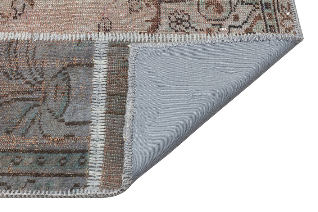 Gray Over Dyed Patchwork Unique Rug 5'4'' x 7'6'' ft 162 x 228 cm