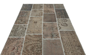 Gray Over Dyed Patchwork Unique Rug 5'4'' x 7'6'' ft 162 x 228 cm
