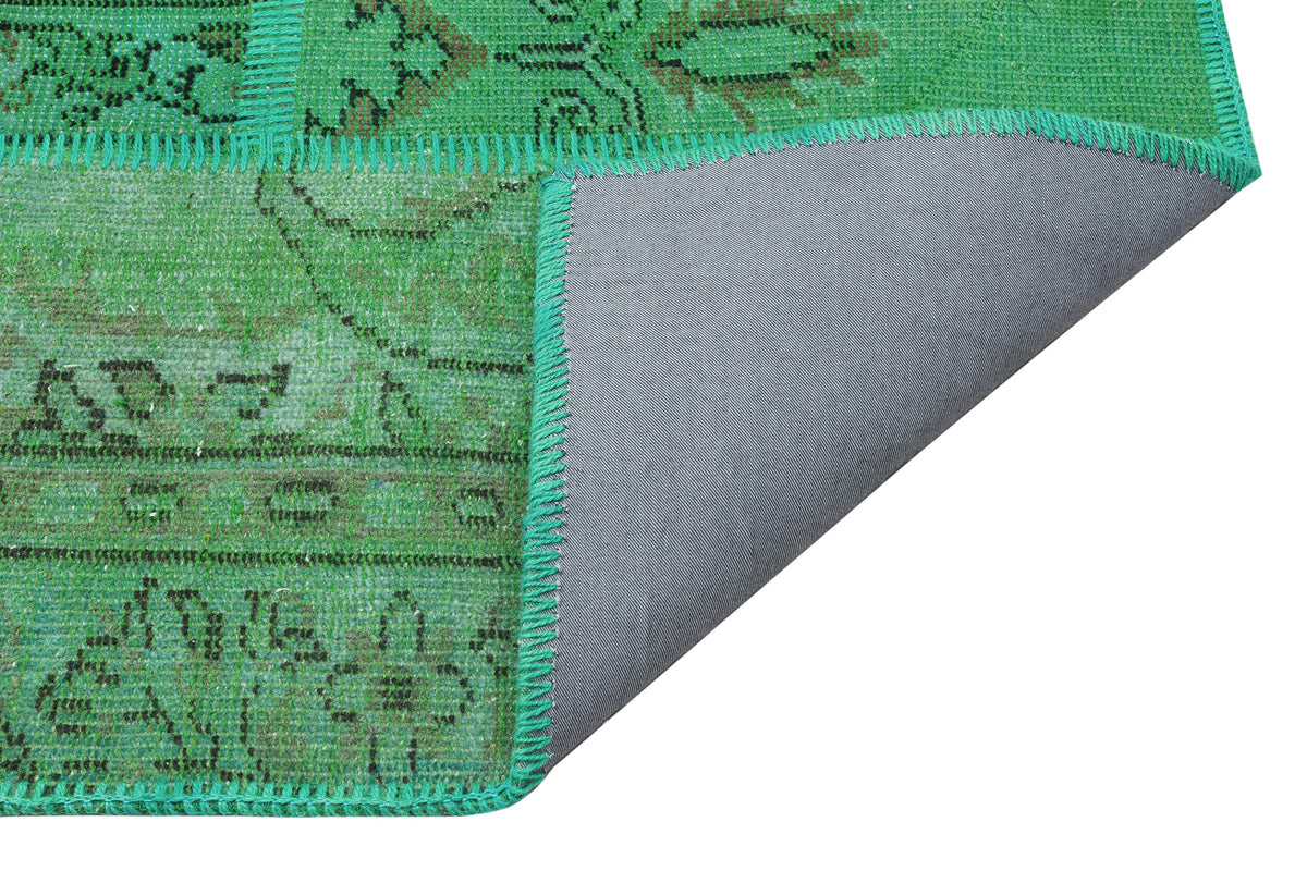 Green Over Dyed Patchwork Unique Rug 5&#39;3&#39;&#39; x 7&#39;8&#39;&#39; ft 161 x 233 cm