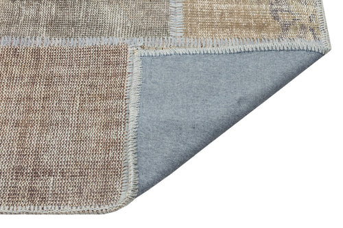 Beige Over Dyed Patchwork Unique Rug 5'3'' x 7'7'' ft 160 x 232 cm