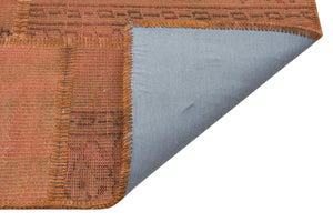Brown Over Dyed Patchwork Unique Rug 5'4'' x 7'8'' ft 162 x 233 cm