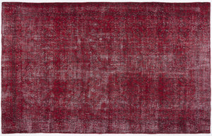 Red Over Dyed Vintage Rug 6'5'' x 10'1'' ft 195 x 308 cm