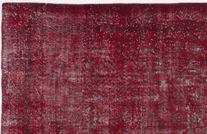 Red Over Dyed Vintage Rug 6'5'' x 10'1'' ft 195 x 308 cm