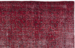 Red Over Dyed Vintage Rug 6'5'' x 10'1'' ft 195 x 308 cm