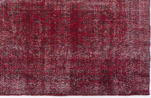 Red Over Dyed Vintage Rug 6'5'' x 10'1'' ft 195 x 308 cm