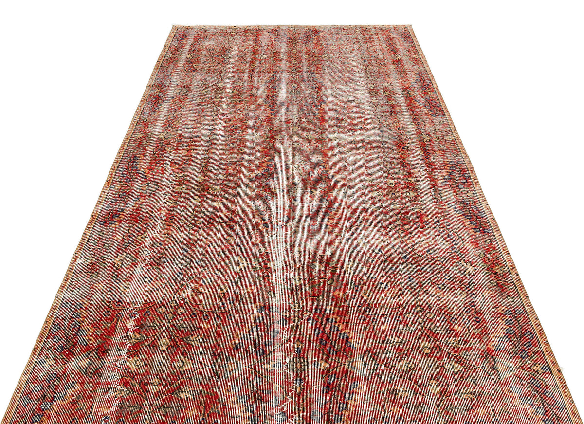 Retro Design Blush Over Dyed Vintage Rug 5&#39;1&#39;&#39; x 8&#39;8&#39;&#39; ft 155 x 264 cm