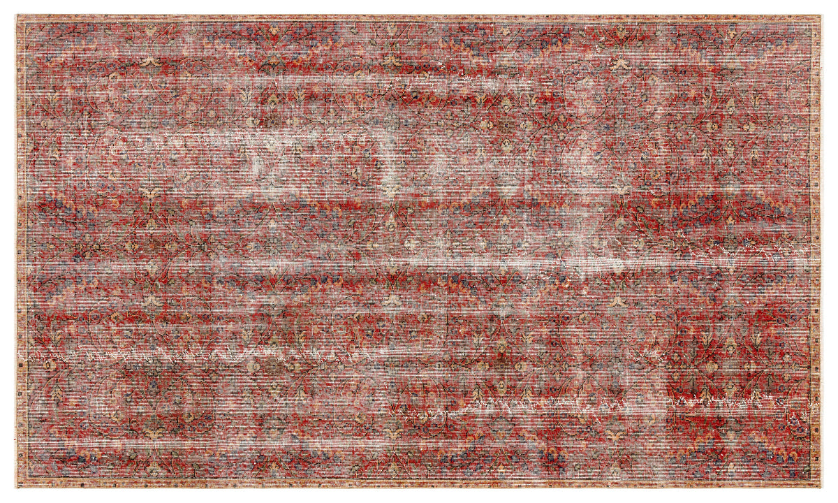 Retro Design Blush Over Dyed Vintage Rug 5&#39;1&#39;&#39; x 8&#39;8&#39;&#39; ft 155 x 264 cm