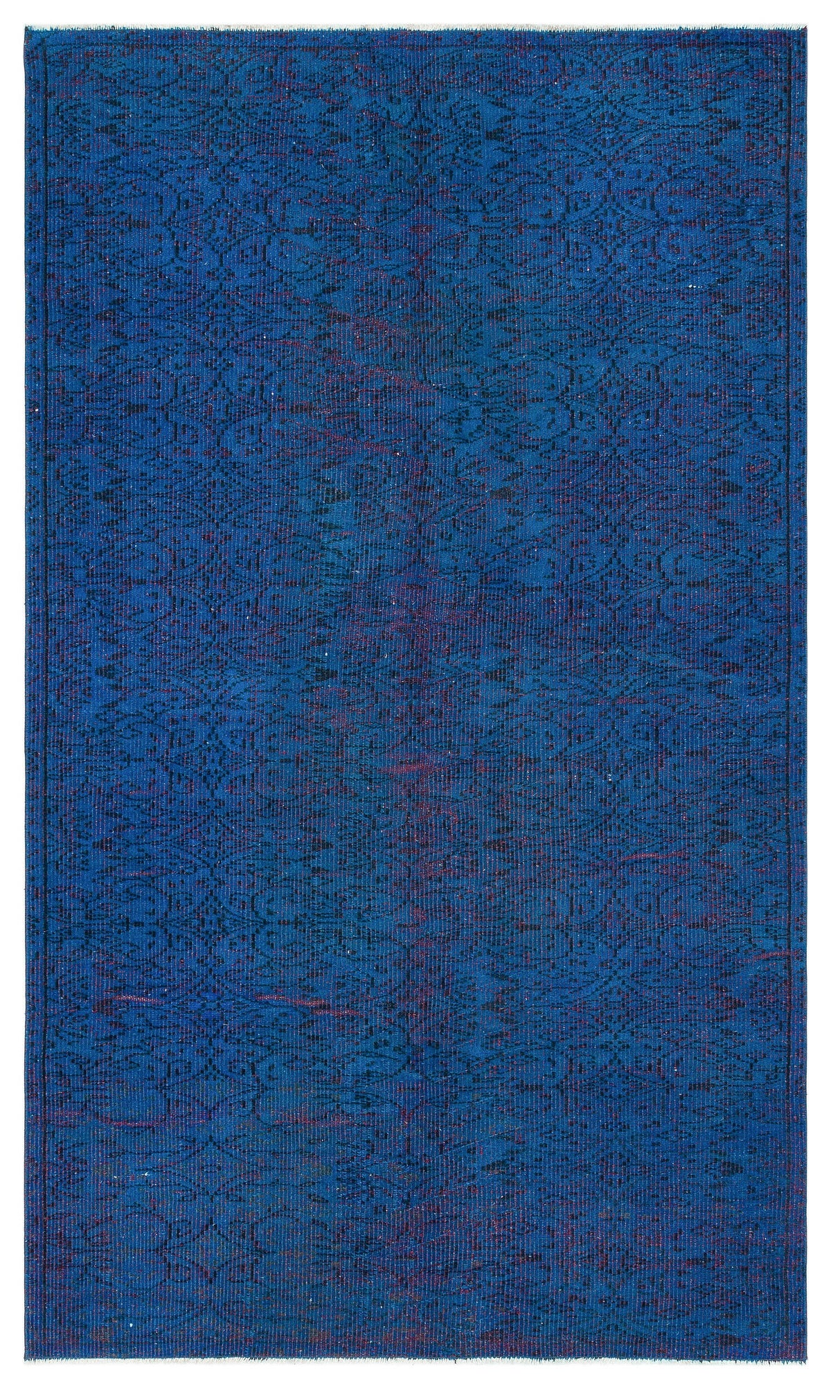 Retro Design Blue Over Dyed Vintage Rug 4&#39;11&#39;&#39; x 8&#39;5&#39;&#39; ft 150 x 257 cm
