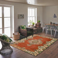 Colored Over Dyed Rug | Traditional Design  Rug | Turkish Rug | Hand Weaving Rug  | Bedroom Rug | Wool Rug | Vintage Rug | Retro Rug | Patterned Rug | Naturel Rug  | Boho Rug I 5'11'' x 8'7'' ft 181 x 262 cm