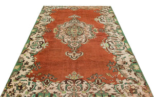Colored Over Dyed Rug | Traditional Design  Rug | Turkish Rug | Hand Weaving Rug  | Bedroom Rug | Wool Rug | Vintage Rug | Retro Rug | Patterned Rug | Naturel Rug  | Boho Rug I 5'11'' x 8'7'' ft 181 x 262 cm