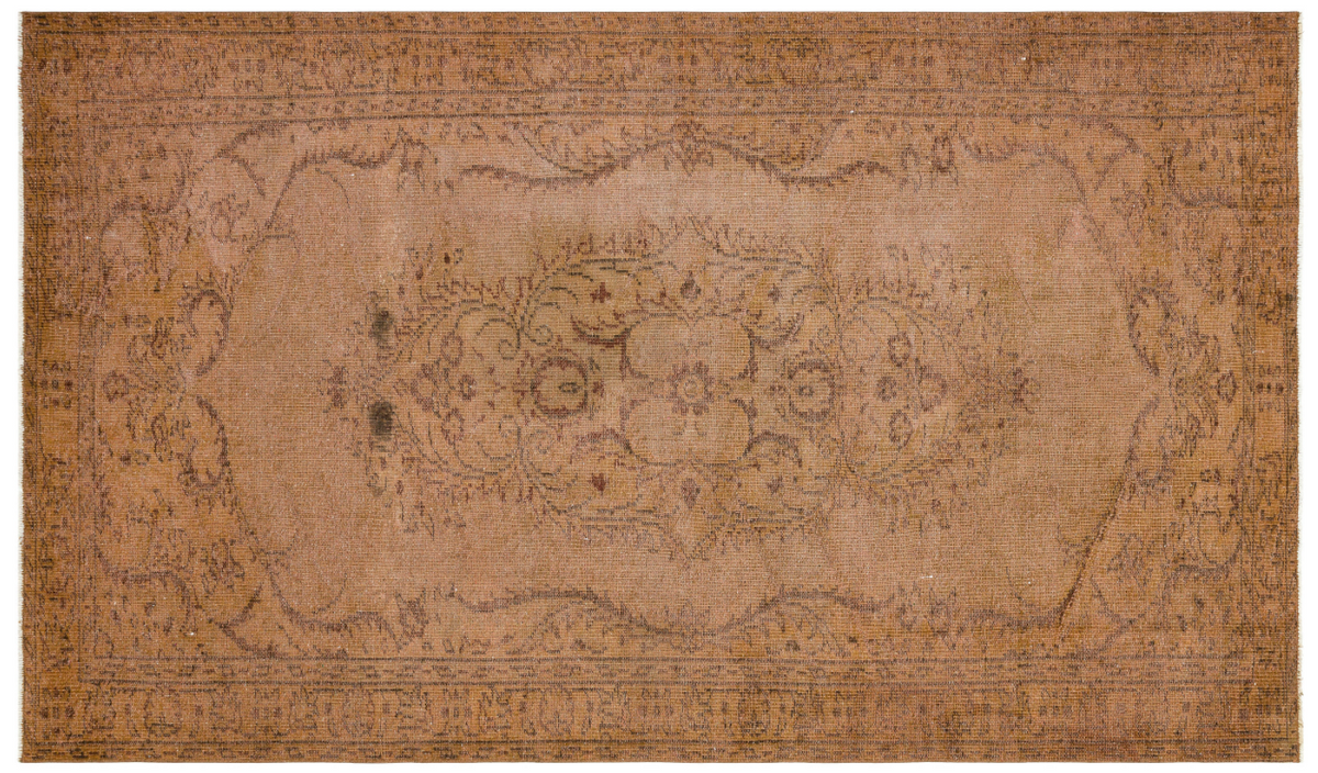 Traditional Deasign Brown Over Dyed Vintage Rug 5&#39;7&#39;&#39; x 9&#39;6&#39;&#39; ft 169 x 289 cm