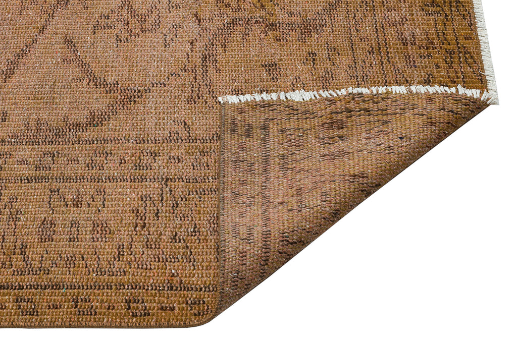 Traditional Deasign Brown Over Dyed Vintage Rug 5'7'' x 9'6'' ft 169 x 289 cm