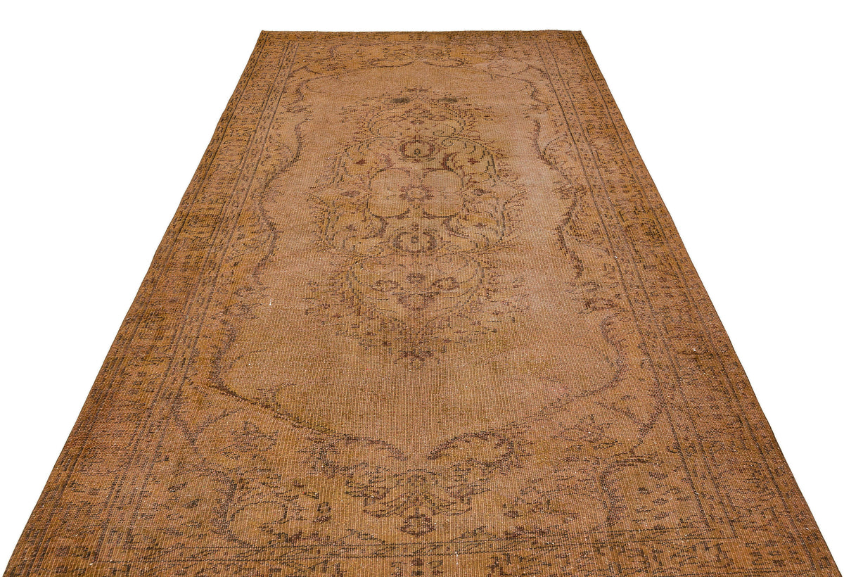Traditional Deasign Brown Over Dyed Vintage Rug 5&#39;7&#39;&#39; x 9&#39;6&#39;&#39; ft 169 x 289 cm