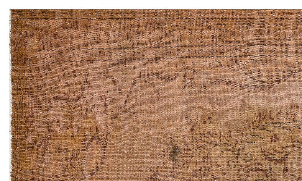 Traditional Deasign Brown Over Dyed Vintage Rug 5'7'' x 9'6'' ft 169 x 289 cm